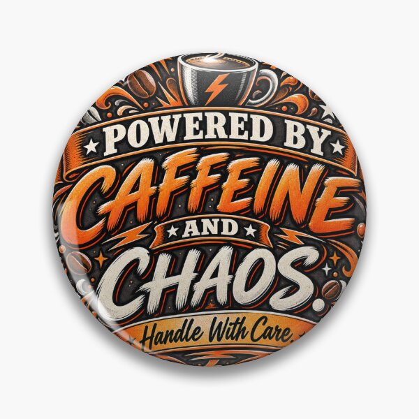 Item preview, Powered By Caffeine And Chaos Coffee Design designed and sold by InkroarCo.