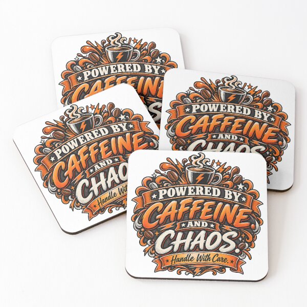 Item preview, Powered By Caffeine And Chaos Coffee Design designed and sold by InkroarCo.