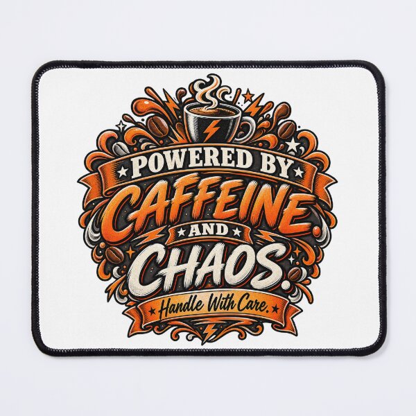 Item preview, Powered By Caffeine And Chaos Coffee Design designed and sold by InkroarCo.