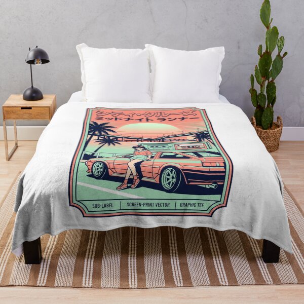 Item preview, Retro 80s City Pop Anime Girl AE86 Synthwave Sunset Aesthetic designed and sold by mood-draftsman.