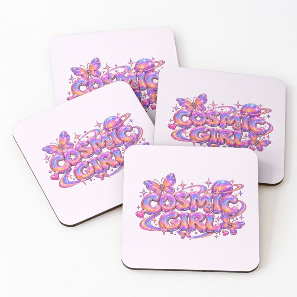 Item preview, Cosmic Girl Sunset Chrome Bubble Text designed and sold by Inkworksbyshery.