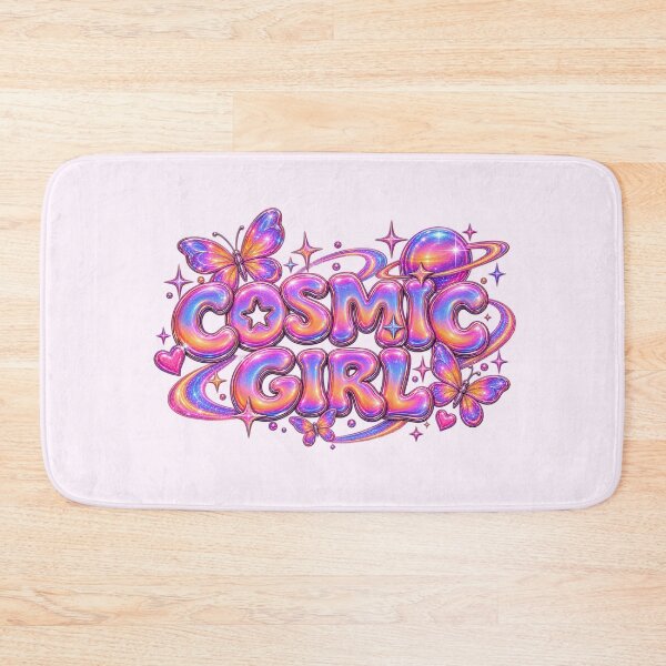 Item preview, Cosmic Girl Sunset Chrome Bubble Text designed and sold by Inkworksbyshery.
