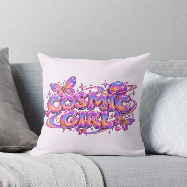 Item preview, Cosmic Girl Sunset Chrome Bubble Text designed and sold by Inkworksbyshery.