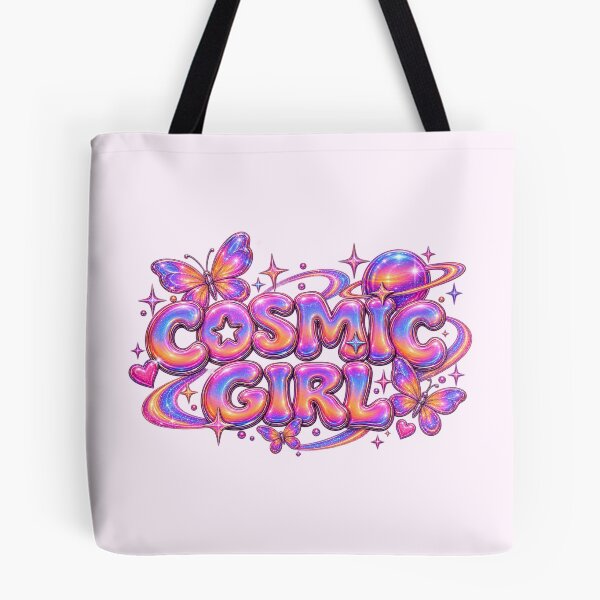 Item preview, Cosmic Girl Sunset Chrome Bubble Text designed and sold by Inkworksbyshery.