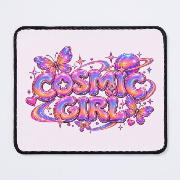 Item preview, Cosmic Girl Sunset Chrome Bubble Text designed and sold by Inkworksbyshery.