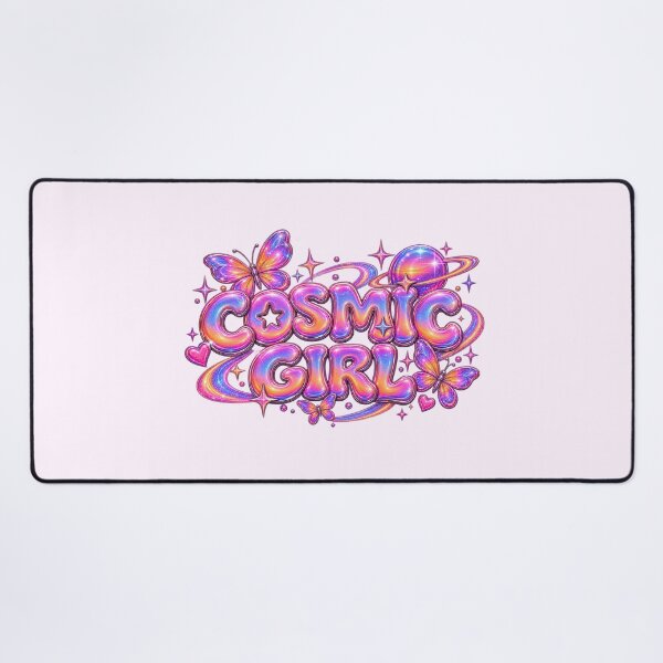 Item preview, Cosmic Girl Sunset Chrome Bubble Text designed and sold by Inkworksbyshery.