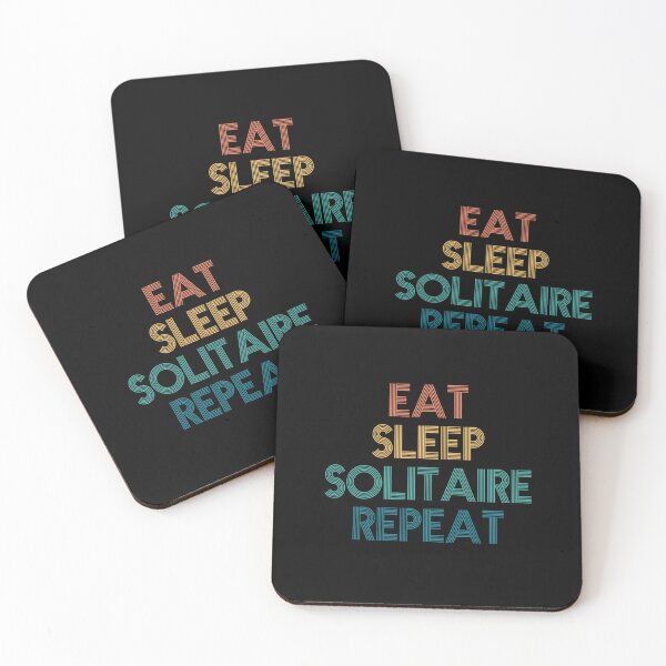 Aperçu de l'œuvre Manger, dormir, jouer au solitaire, recommencer - Cadeau pour les fans de solitaire créée et vendue par kindxinn.