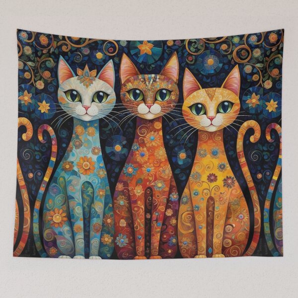 Item preview, Floral Feline Friends designed and sold by Beyond The Canvas.