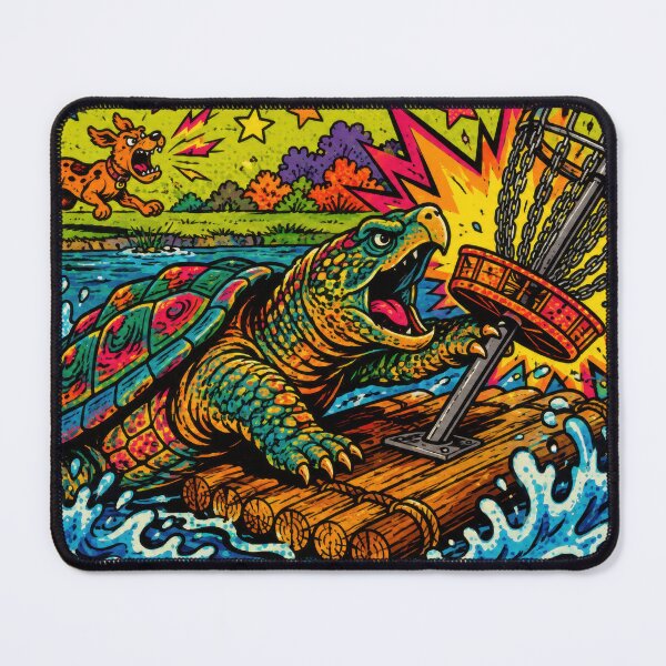 Item preview, Pop Art Snapping Turtle Attacks Basket designed and sold by DiscLula.