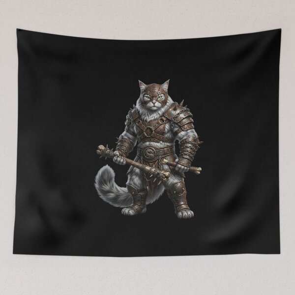 Item preview, Barbarian Cat Warrior – Armored Berserker designed and sold by TOOBIC.