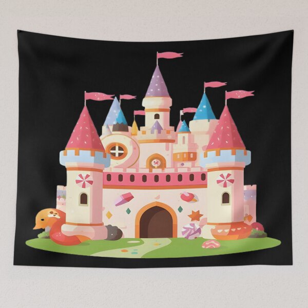 Item preview, Magical Fairytale Pink Princess Castle Art designed and sold by DailySparks.