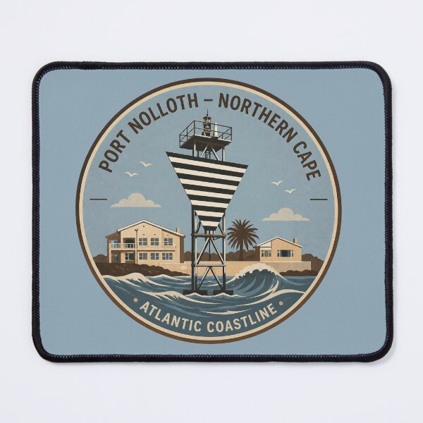 Item preview, Port Nolloth Atlantic Coastline Round Badge – Northern Cape South Africa designed and sold by The Digital Compass.
