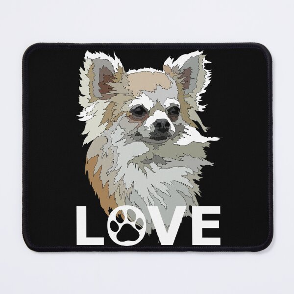 Item preview, White Long Haired Chihuahua Love Puppy designed and sold by Just-Arts-4U.