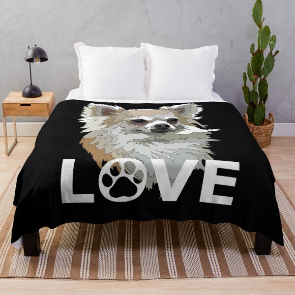Item preview, White Long Haired Chihuahua Love Puppy designed and sold by Just-Arts-4U.
