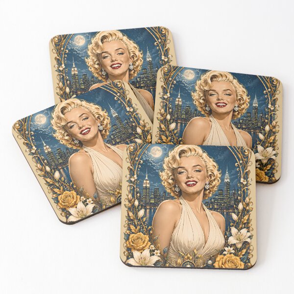 Item preview, Retro Hollywood Marilyn Monroe Art Nouveau NYC Illustration designed and sold by BorgSpareParts.
