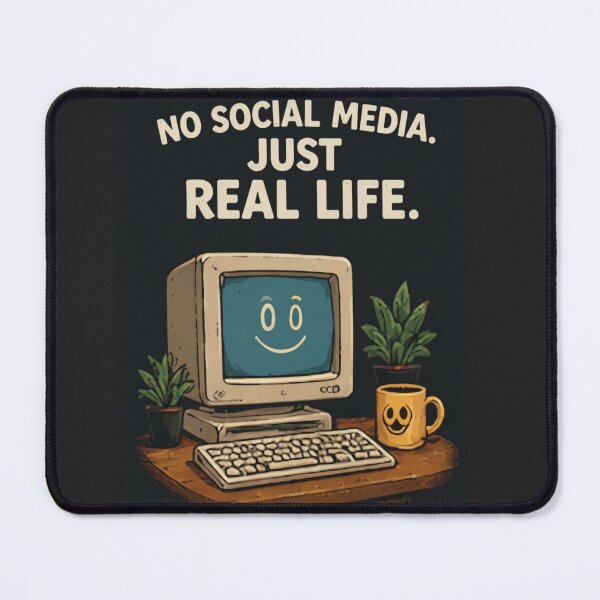 Item preview, No Social Media Just Real Life - Retro Vintage Computer Digital Detox Art & Print designed and sold by CrsDesignStudio.