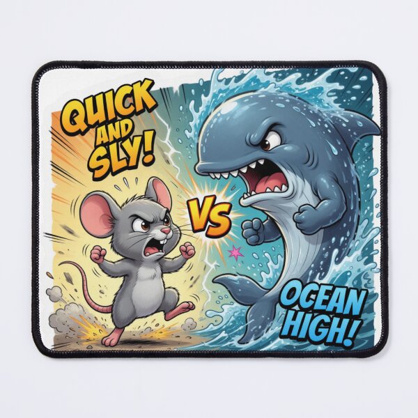 Item preview, Tiny Mouse Versus Giant Blue Whale Sticker designed and sold by Imaginarium of Chaos falcon88 .