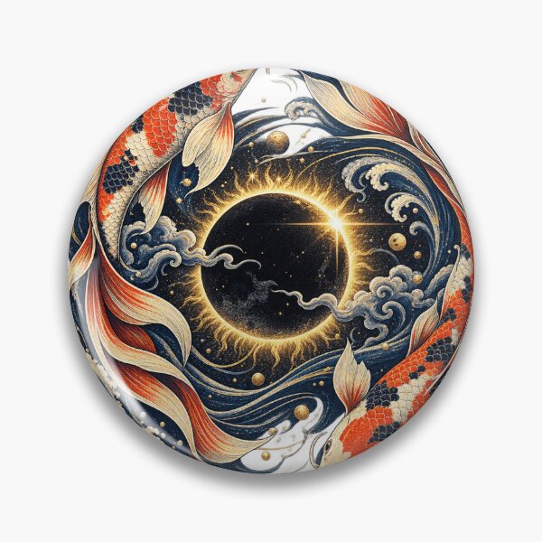 Item preview, Cosmic Koi Eclipse - Japanese Celestial Fish Art designed and sold by Amnesia-Proto.