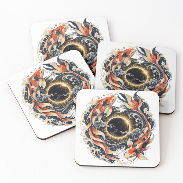 Item preview, Cosmic Koi Eclipse - Japanese Celestial Fish Art designed and sold by Amnesia-Proto.