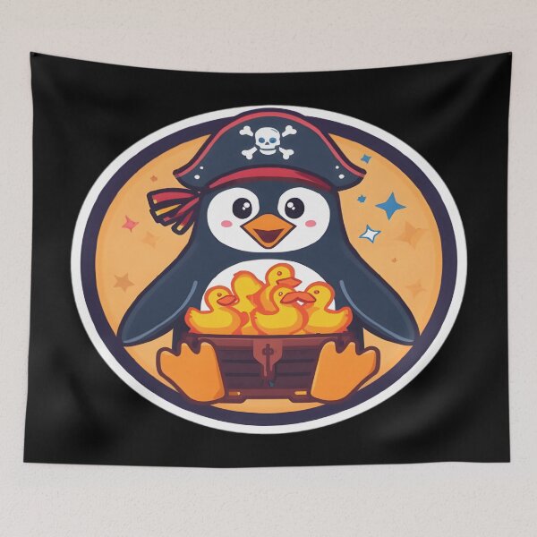 Item preview, Cute Pirate Penguin With Rubber Ducks Treasure Art designed and sold by DailySparks.