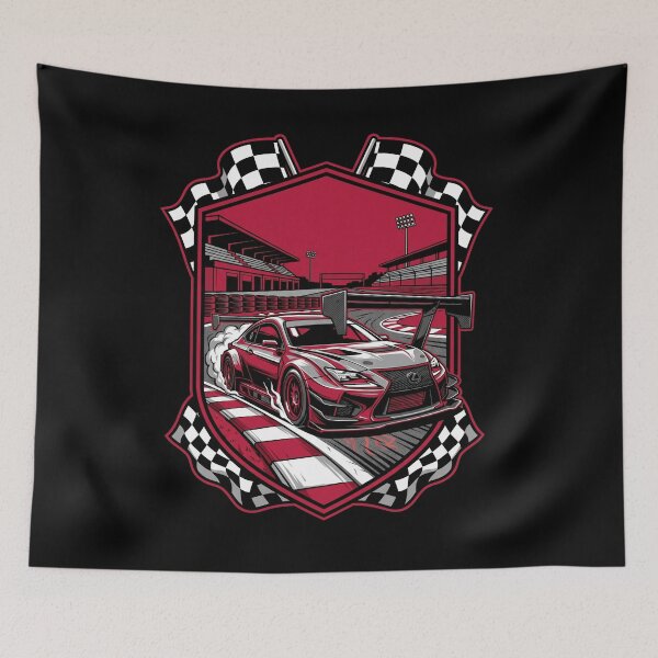 Item preview, JDM RC F GT3 Drift Race Car Circuit Checkered Shield Aesthetic designed and sold by mood-draftsman.