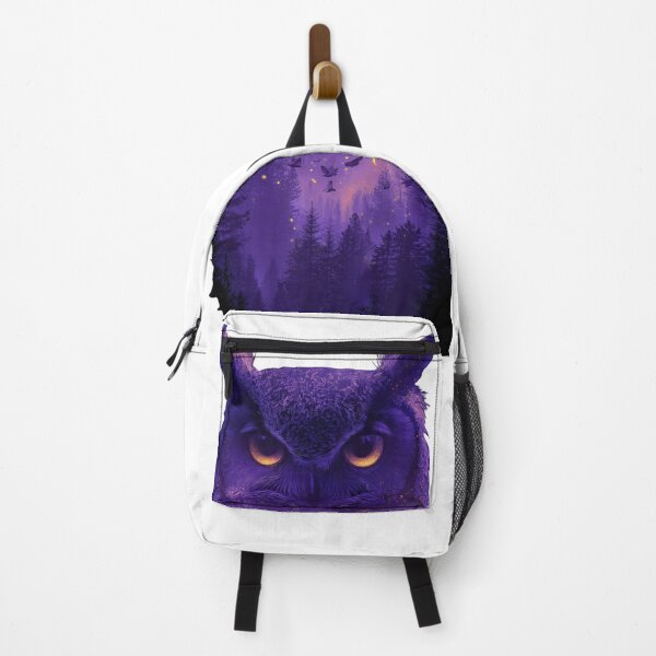 Item preview, Mystical Night Owl with Forest Double Exposure- Purple Fantasy Art designed and sold by LC&LCPlatform.