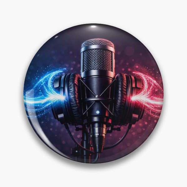 Item preview, Podcast Creator Mic & Headphones with Neon Energy Waves designed and sold by CreativeArtistL.