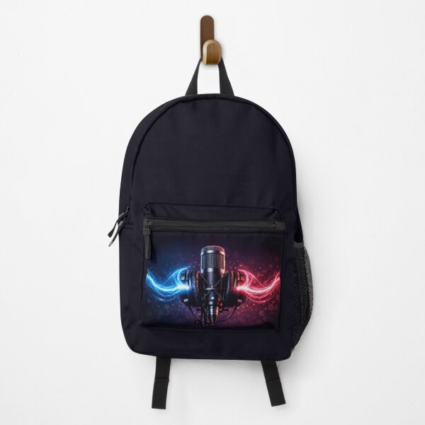 Item preview, Podcast Creator Mic & Headphones with Neon Energy Waves designed and sold by CreativeArtistL.