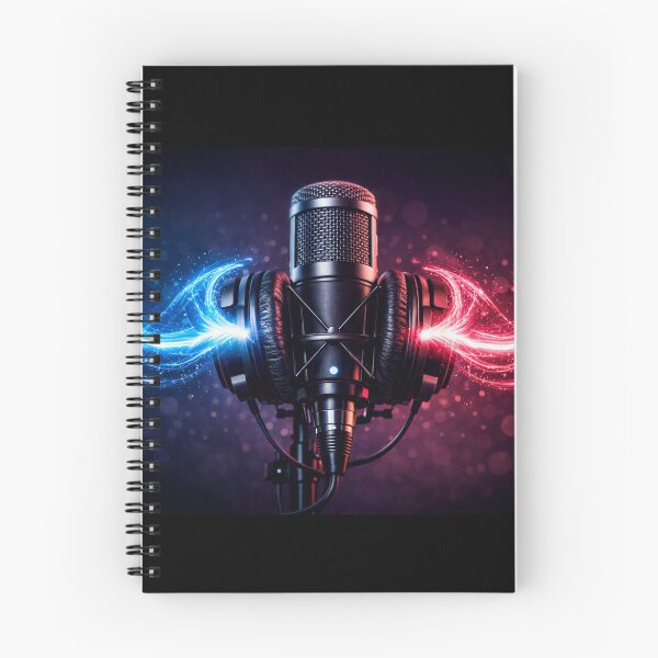 Item preview, Podcast Creator Mic & Headphones with Neon Energy Waves designed and sold by CreativeArtistL.