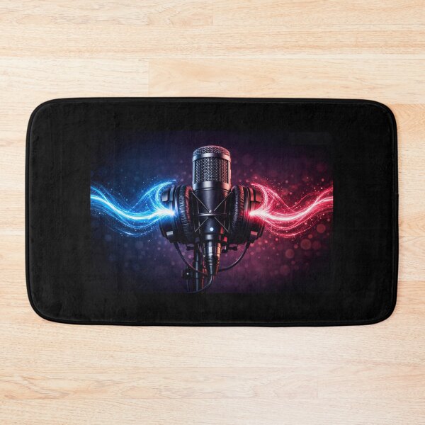 Item preview, Podcast Creator Mic & Headphones with Neon Energy Waves designed and sold by CreativeArtistL.