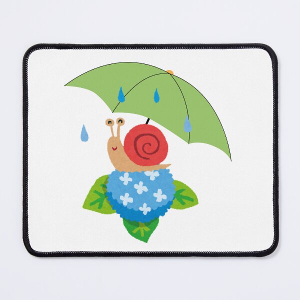 Item preview, Snail with Green Umbrella in the Rain – Rainy Day Illustration designed and sold by BigDigital.