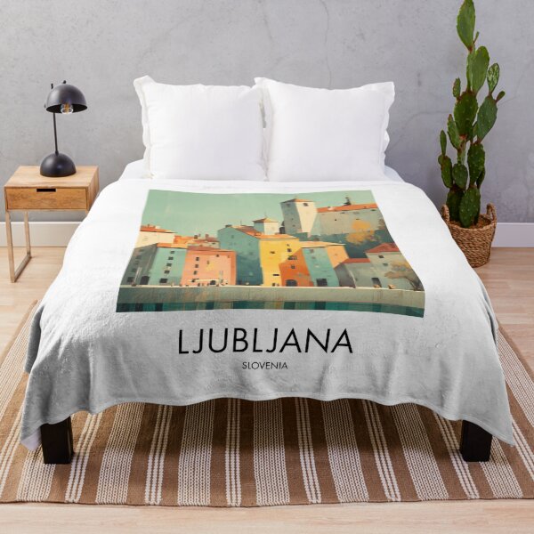 Item preview, Ljubljana Slovenia Vintage Travel Poster designed and sold by MarkedArtPrints.