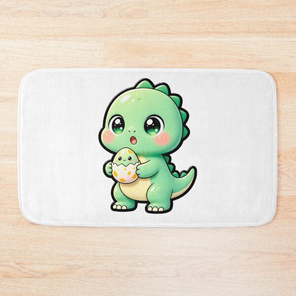 Item preview, Cute Baby Dinosaur Holding Hatching Egg - Kawaii Dino Art designed and sold by Raloel Art.