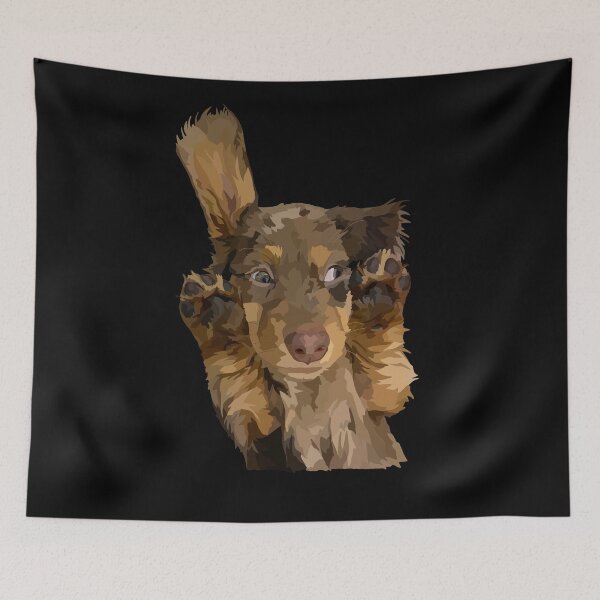 Item preview,     Playful Brown Long Haired Dachshund designed and sold by Just-Arts-4U.