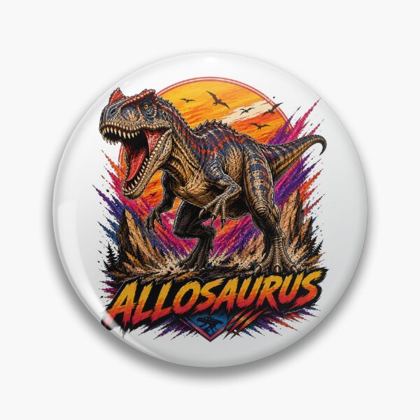 Item preview, Allosaurus Retro Synthwave Jurassic Predator Design designed and sold by JonelleTshirts.