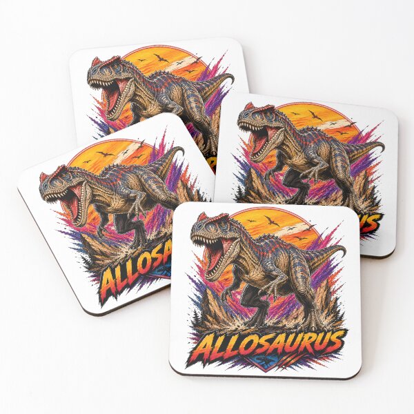 Item preview, Allosaurus Retro Synthwave Jurassic Predator Design designed and sold by JonelleTshirts.