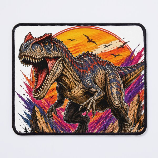 Item preview, Allosaurus Retro Synthwave Jurassic Predator Design designed and sold by JonelleTshirts.