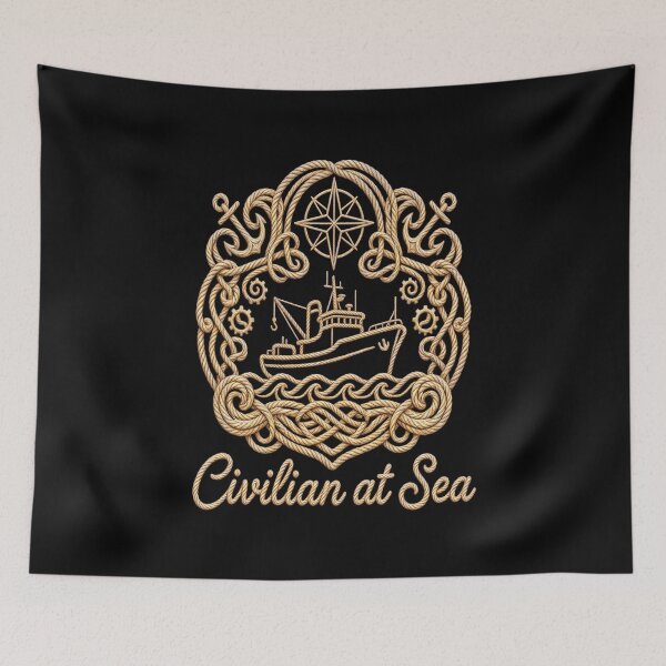Item preview, Intricate Nautical Design Boat Crest Saltwater Line PNG Transparent designed and sold by Rocky Mountain Artistry.
