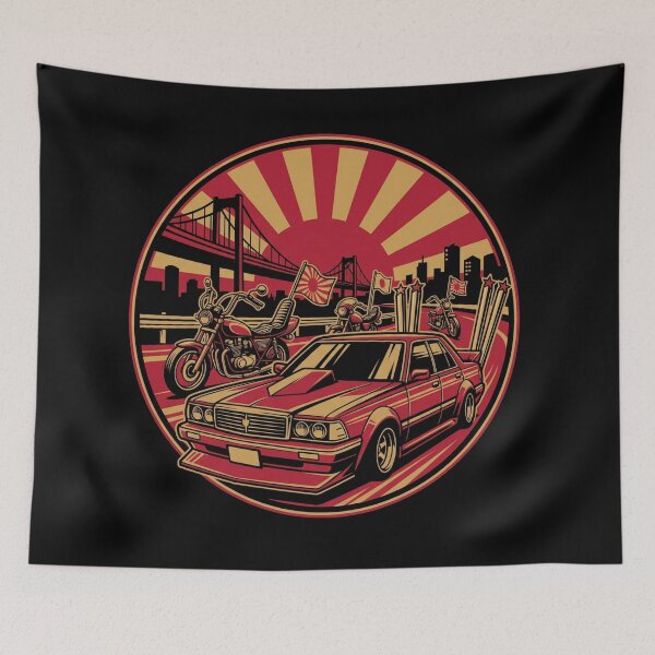 Item preview, Bosozoku Kaido Racer Kyusha Japanese Biker Gang Tokyo Highway Aesthetic designed and sold by mood-draftsman.