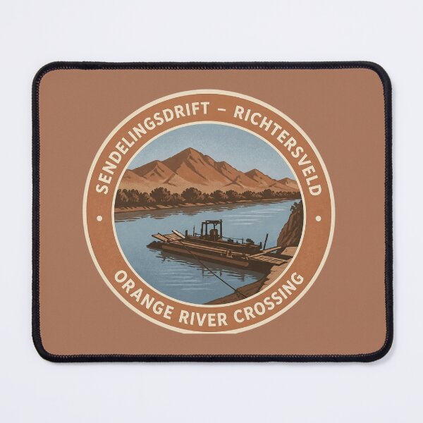 Item preview, Sendelingsdrift Orange River Crossing Sticker – Richtersveld Round Badge designed and sold by The Digital Compass.