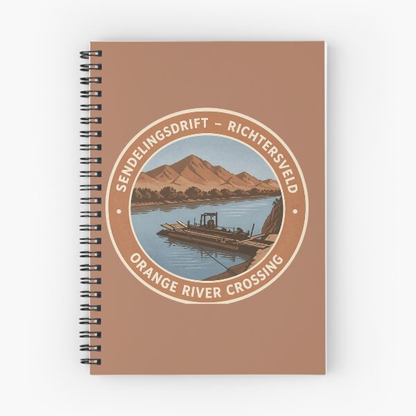 Item preview, Sendelingsdrift Orange River Crossing Sticker – Richtersveld Round Badge designed and sold by The Digital Compass.