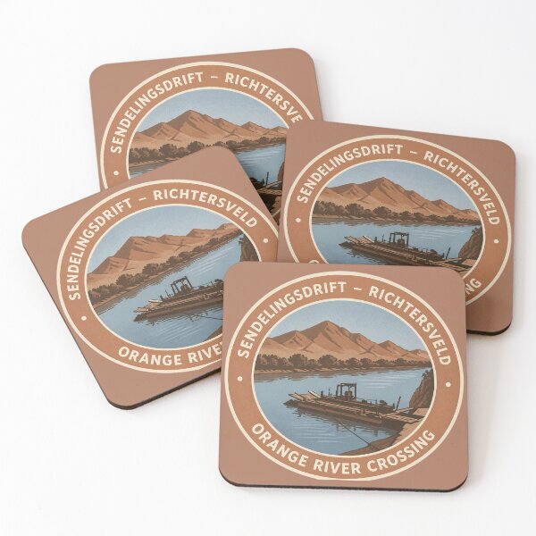 Item preview, Sendelingsdrift Orange River Crossing Sticker – Richtersveld Round Badge designed and sold by The Digital Compass.