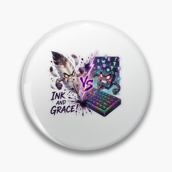 Item preview, Feather Quill Versus Digital Keyboard Sticker designed and sold by Imaginarium of Chaos falcon88 .