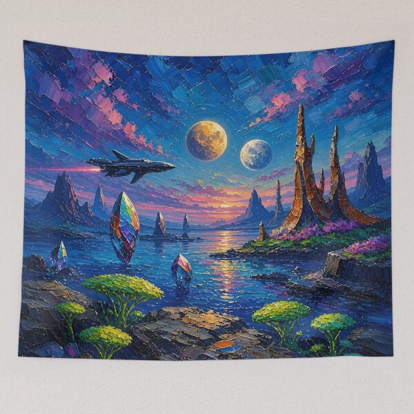 Item preview,   Twin Moons Over Crystal Shores designed and sold by TinCatOutPost.