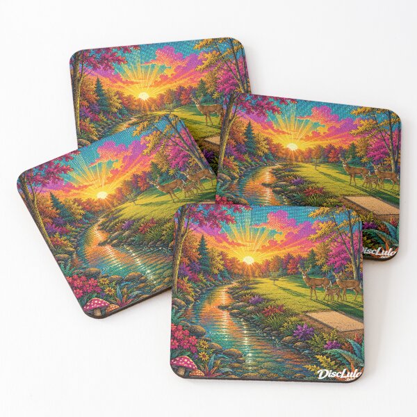 Item preview, Pop Art Deer on Disc Golf Course designed and sold by DiscLula.