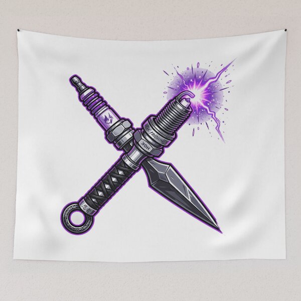 Item preview, JDM Ninja Kunai Dagger Spark Plug Electric Lightning Blade Mechanic Aesthetic designed and sold by mood-draftsman.