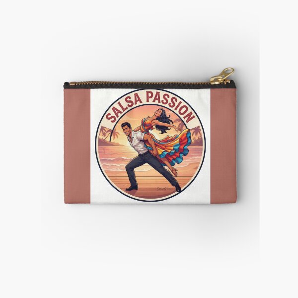 Item preview, Salsa Passion Retro Emblem – Acrobatic Latino Dance Couple Back Lift, Round Tropical Beach Sunset Badge Apparel Poster designed and sold by SmartPuns.