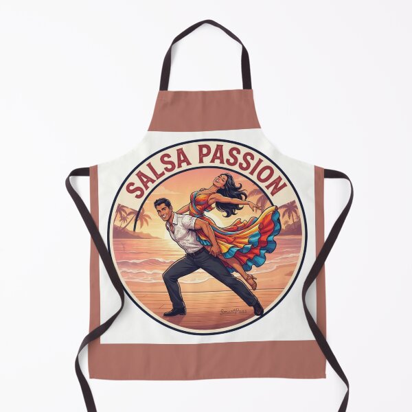 Item preview, Salsa Passion Retro Emblem – Acrobatic Latino Dance Couple Back Lift, Round Tropical Beach Sunset Badge Apparel Poster designed and sold by SmartPuns.