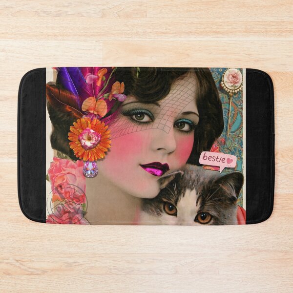 Item preview, "Alone With My Cat", Vintage 20's Lady designed and sold by AsheDinaArt.