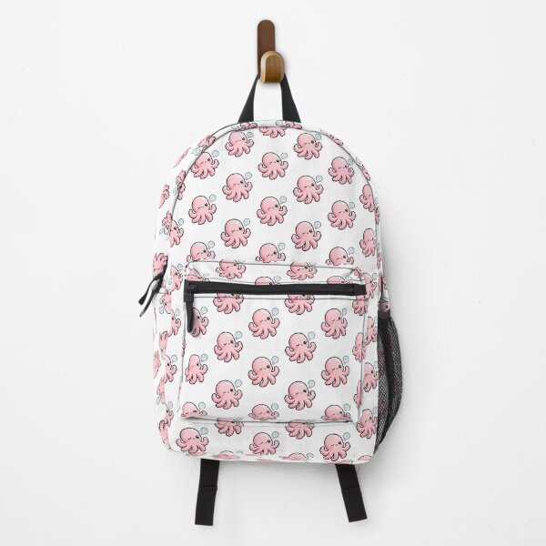 Item preview, Cute Pink Octopus Blowing Bubble - Kawaii Sea Creature Art designed and sold by Raloel Art.